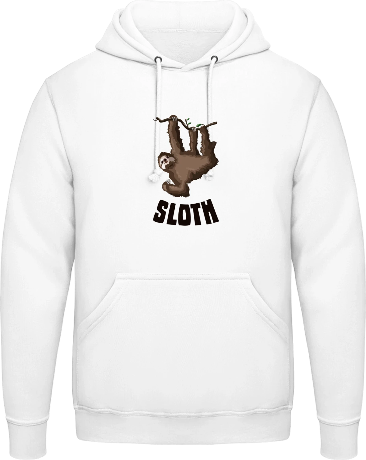 Sloth - Arctic white AWDis man hoodie - Front