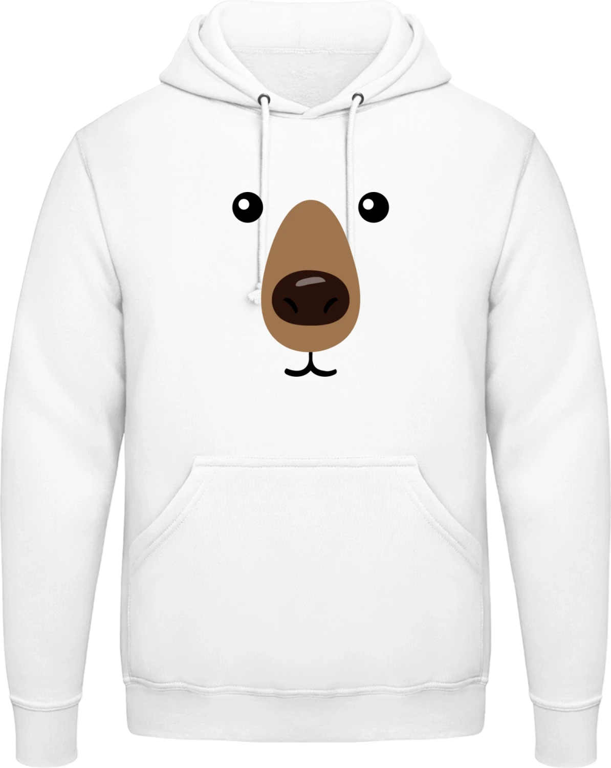 Bear Face Effect - Arctic white AWDis man hoodie - Front