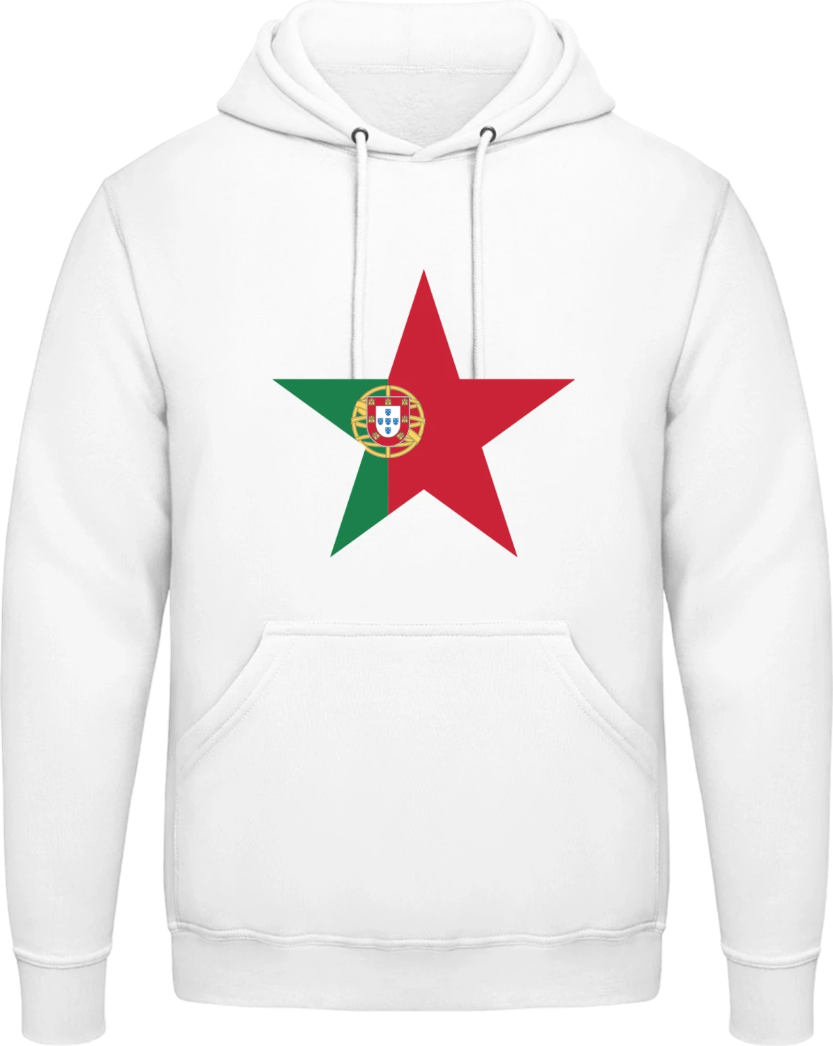 Portuguese Star - Arctic white AWDis man hoodie - Front