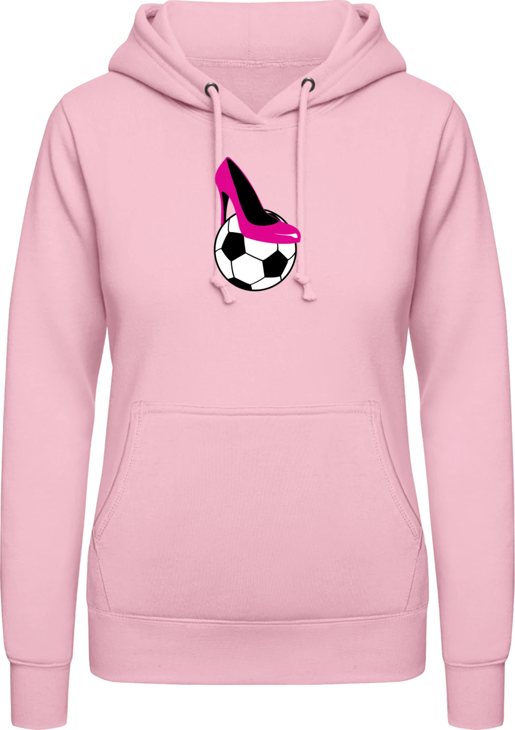 Womens Soccer - Baby pink AWDis ladies hoodie - Front
