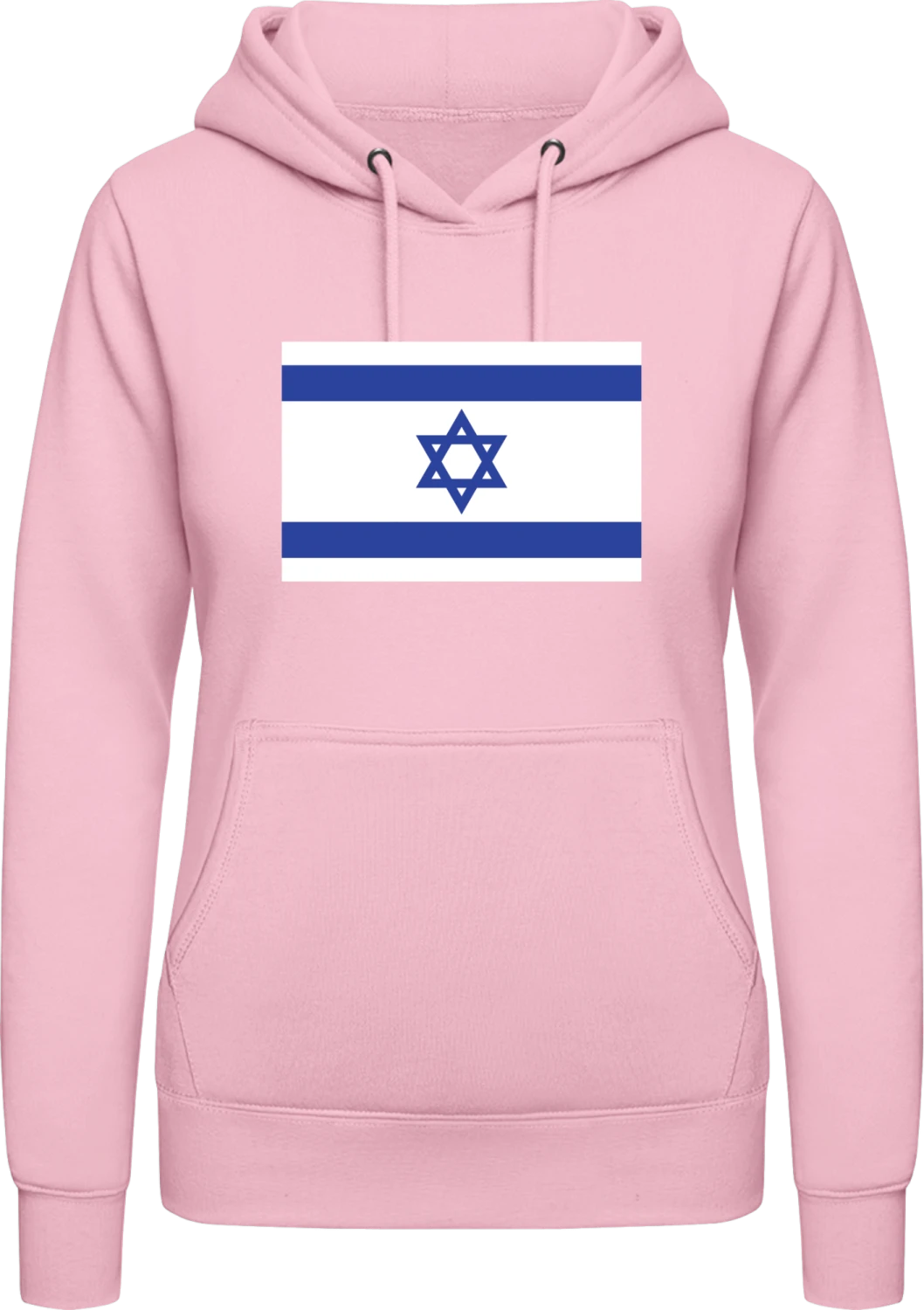 Israel Flag - Baby pink AWDis ladies hoodie - Front