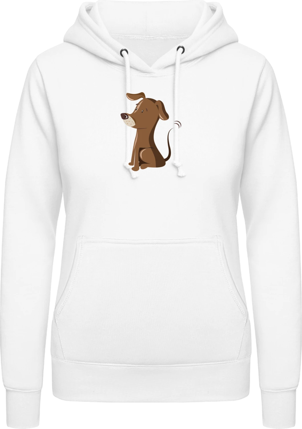 Little Cute Dog - Arctic white AWDis ladies hoodie - Front