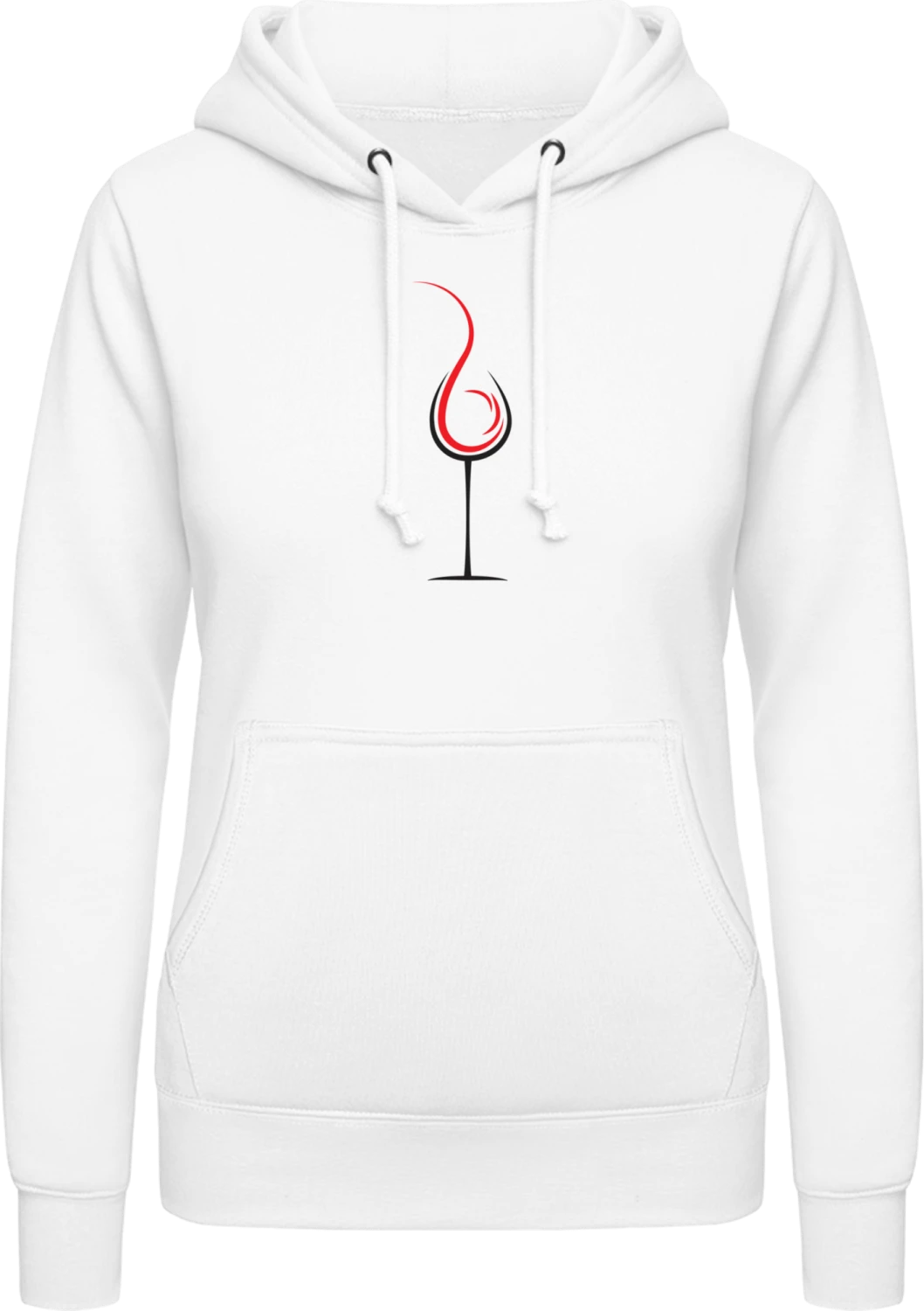 Glass Of Red Wine - Arctic white AWDis ladies hoodie - Front