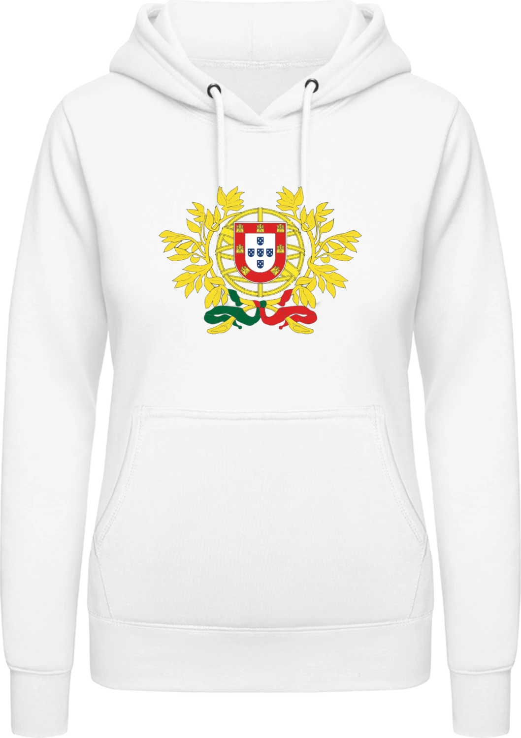 Portugal Coat of Arms - Arctic white AWDis ladies hoodie - Front
