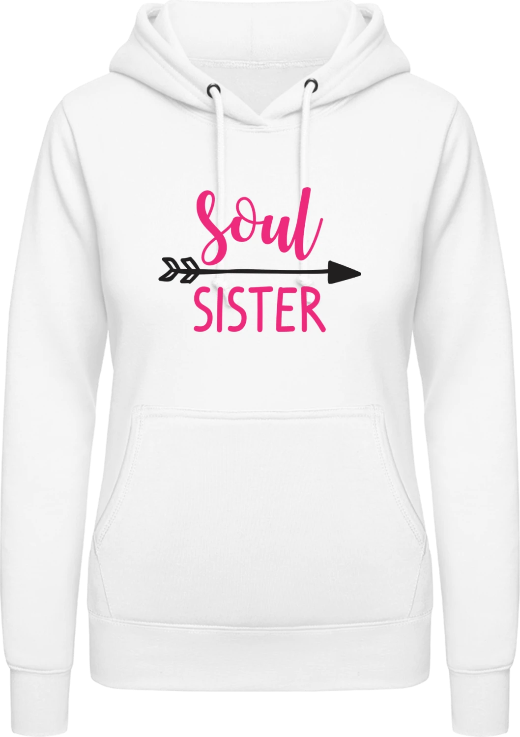 Soul Sister Left - Arctic white AWDis ladies hoodie - Front