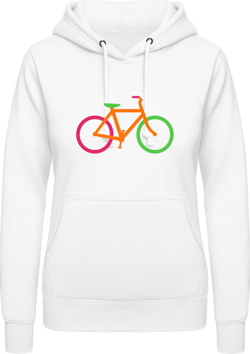 Colored Bike Hipster - Arctic white AWDis ladies hoodie - Front
