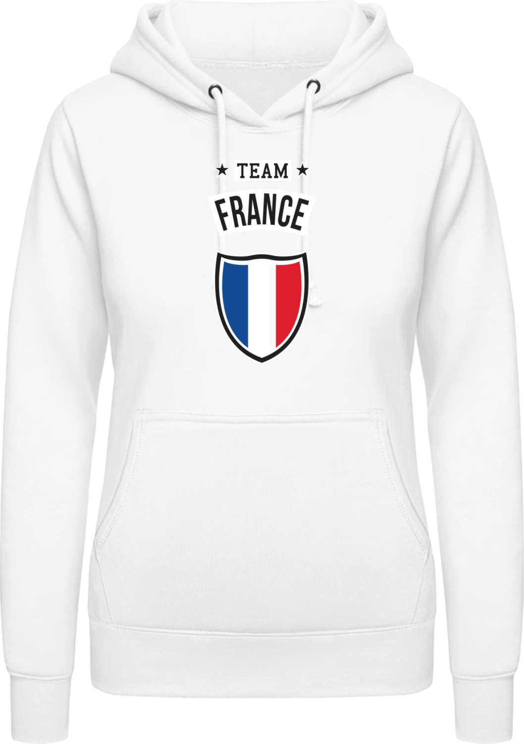 Team France - Arctic white AWDis ladies hoodie - Front