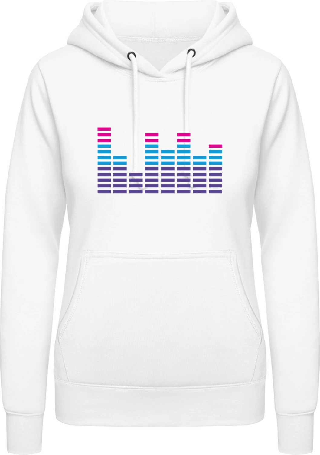 Printed Equalizer - Arctic white AWDis ladies hoodie - Front