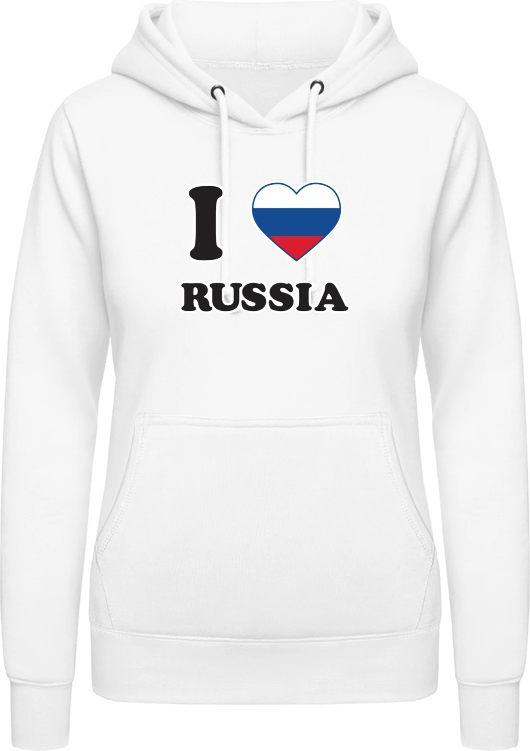 I Love Russia - Arctic white AWDis ladies hoodie - Front