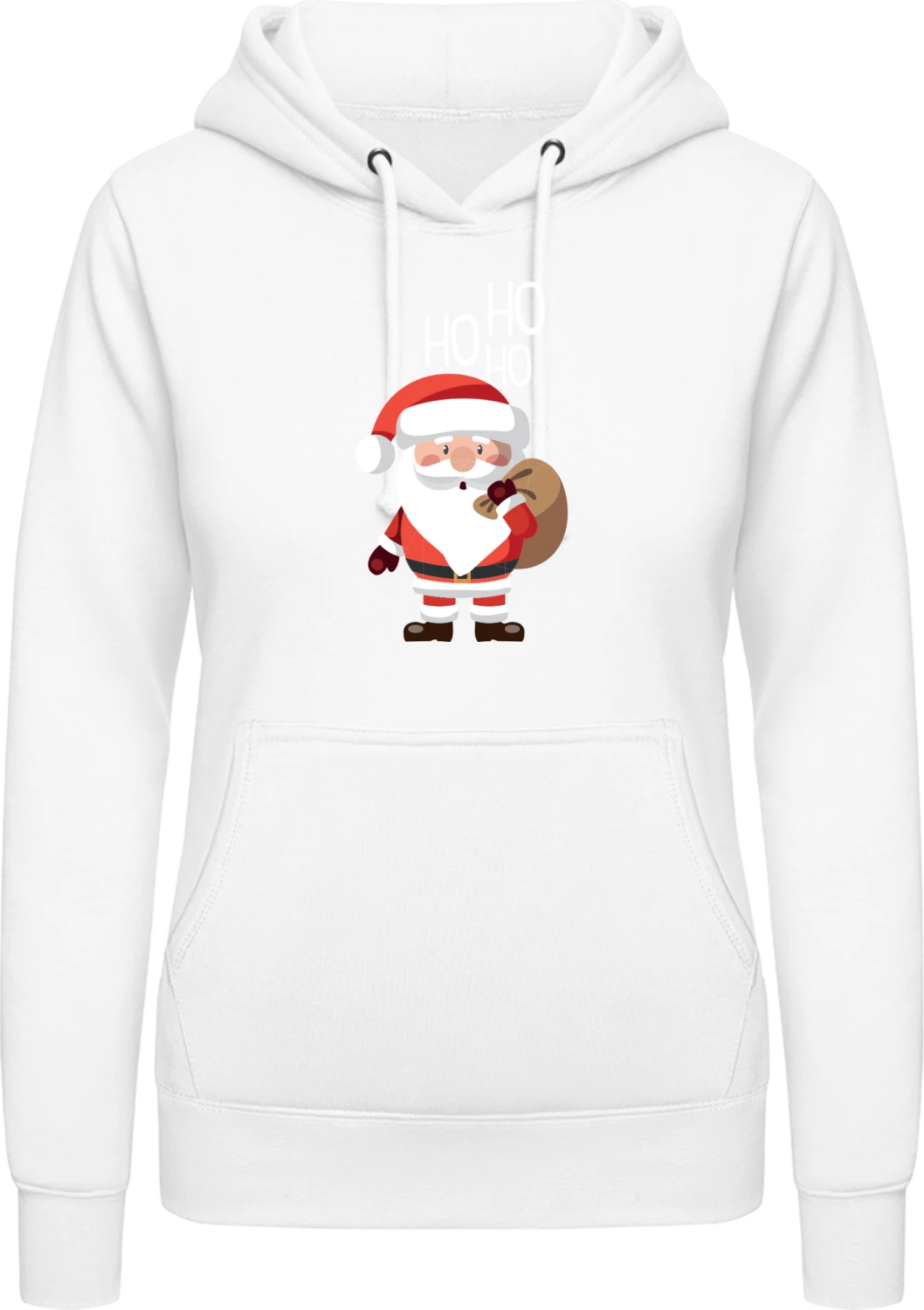 Santa Claus Ho Ho Ho - Arctic white AWDis ladies hoodie - Front