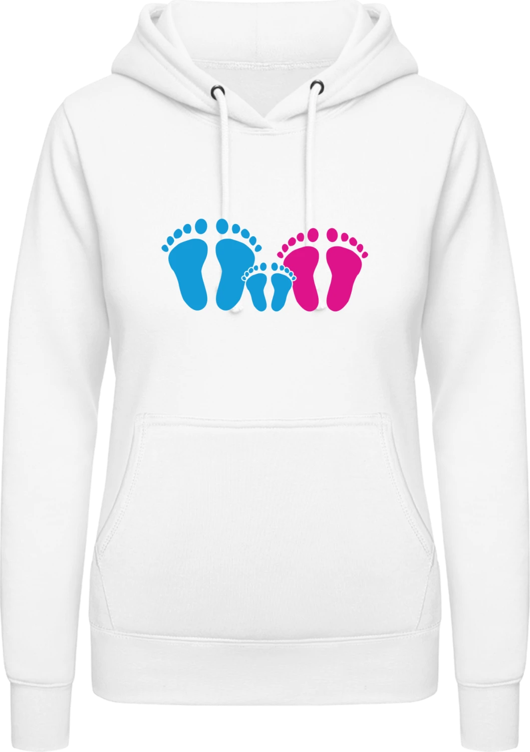Family Feet Logo - Arctic white AWDis ladies hoodie - Front