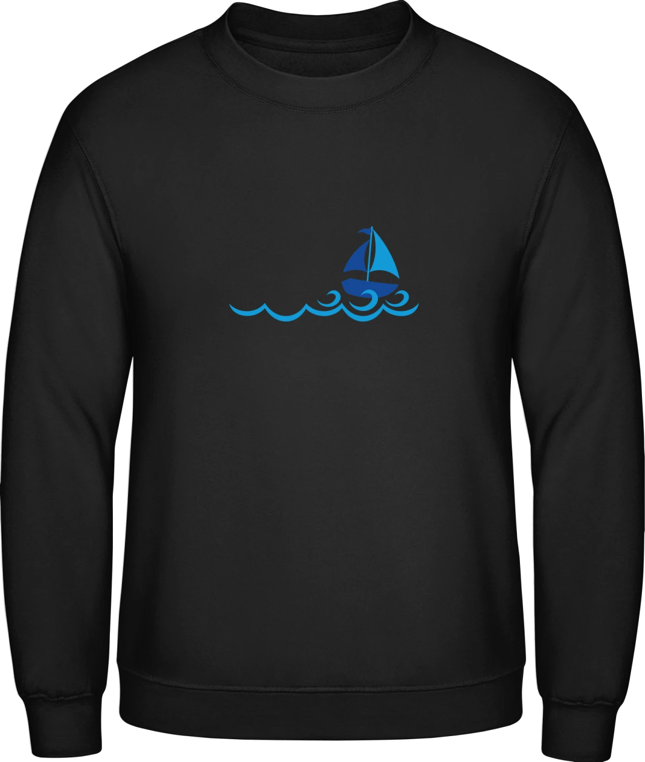 Sailboat On Waves - Black AWDis sweatshirt Men - Front