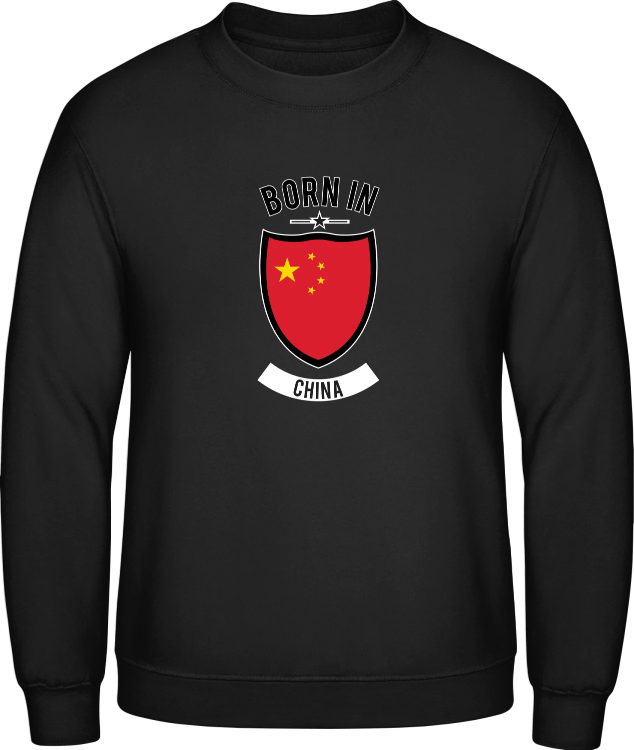 Born in China - Black AWDis sweatshirt Men - Front
