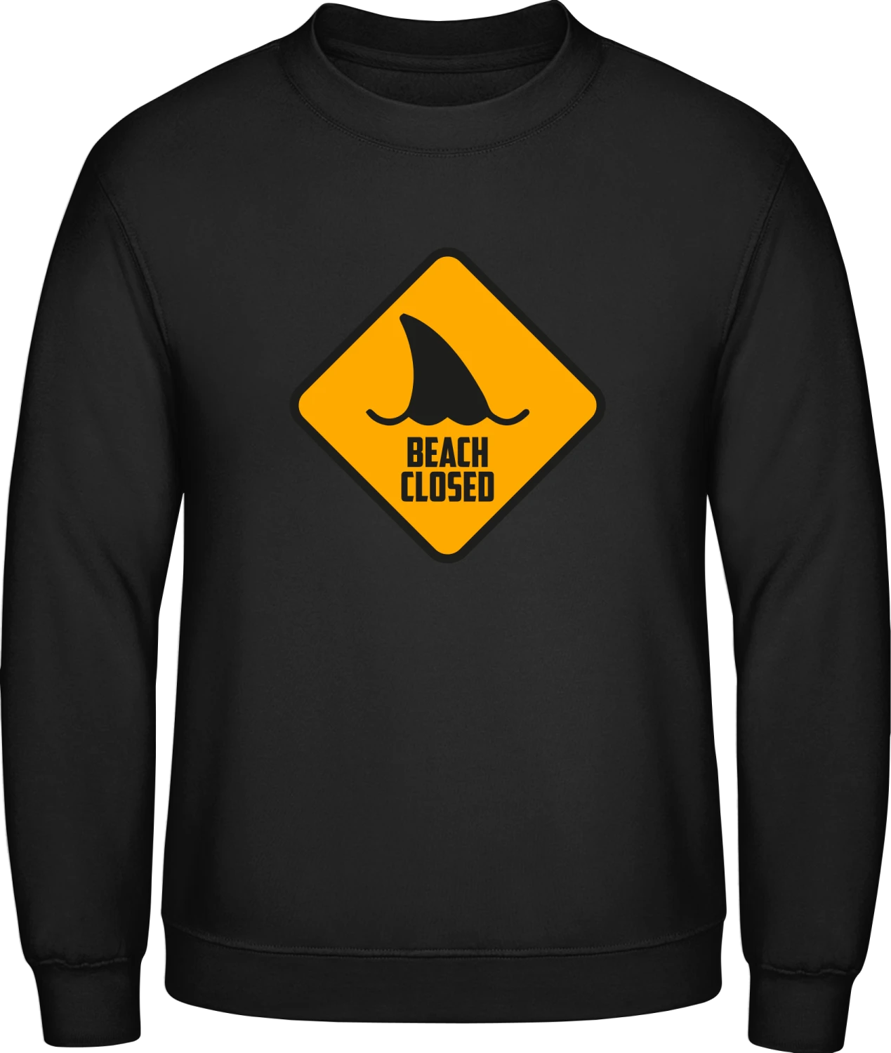 Beach Closed Warning - Black AWDis sweatshirt Men - Front