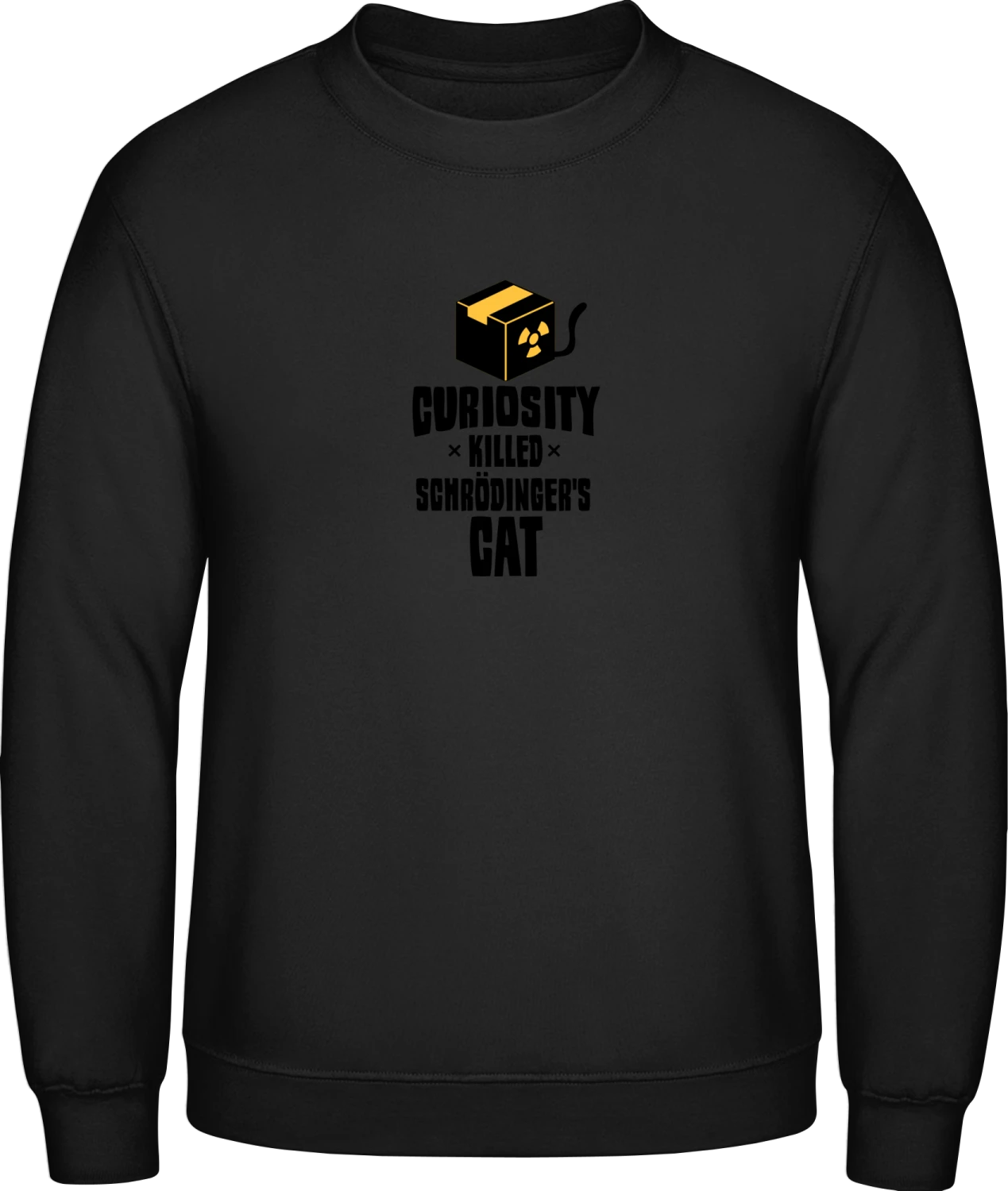 Curiosity Killed Schrödinger's Cat - Black AWDis sweatshirt Men - Front