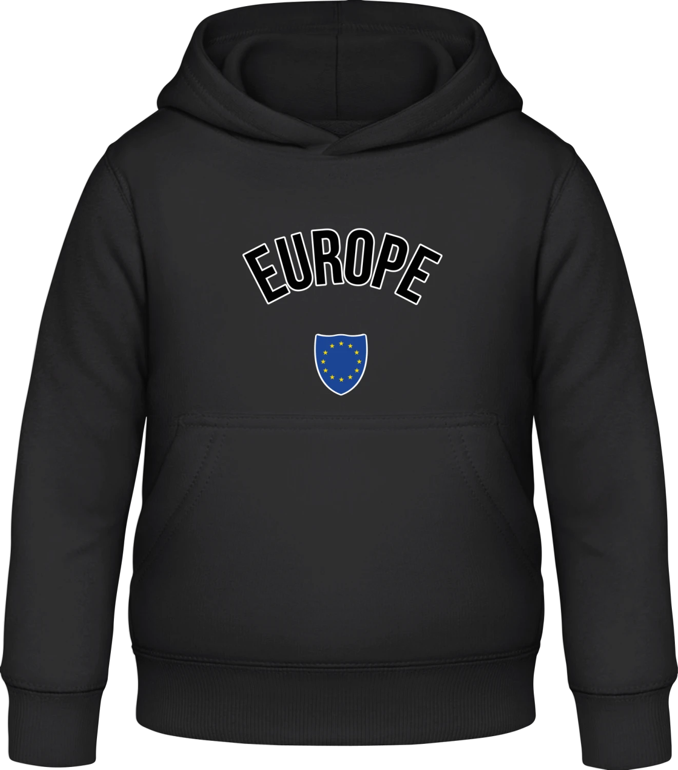 Europe Flag Medal - Black Awdis Hoodie Kids - Front