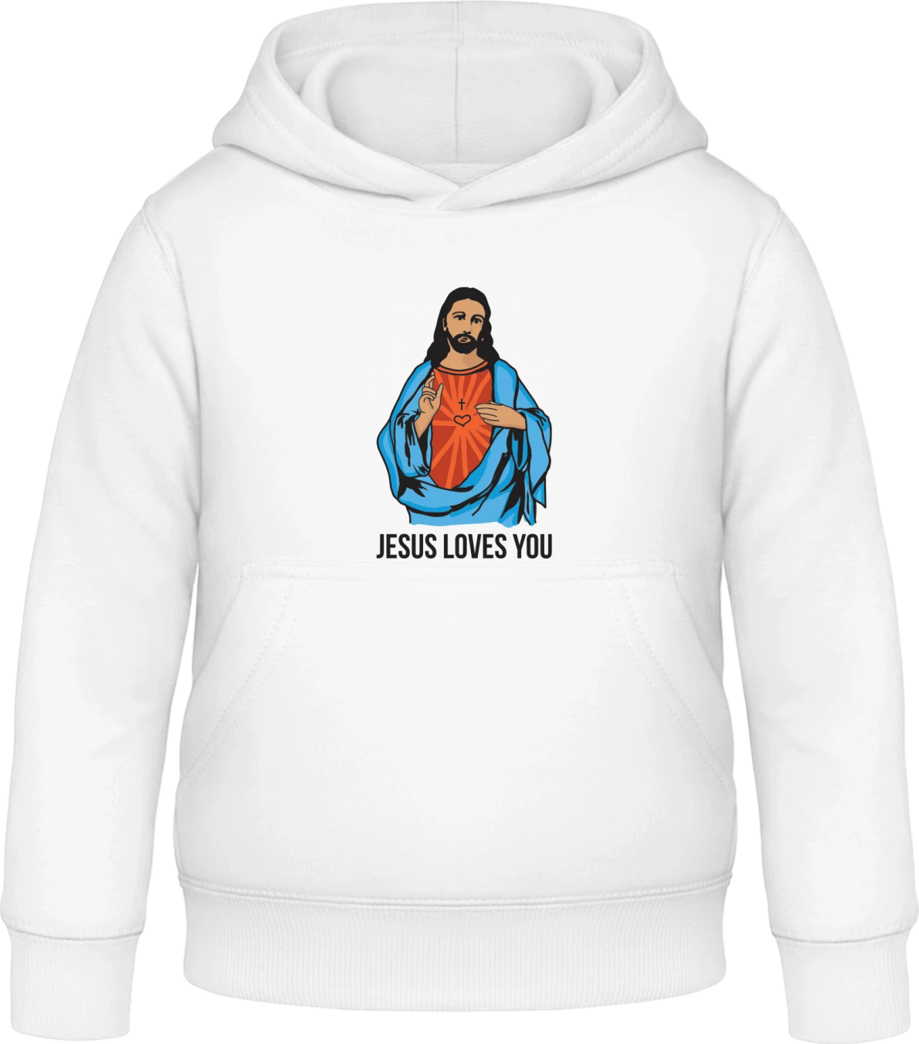 Jesus Loves You - Arctic white Awdis Hoodie Kids - Front