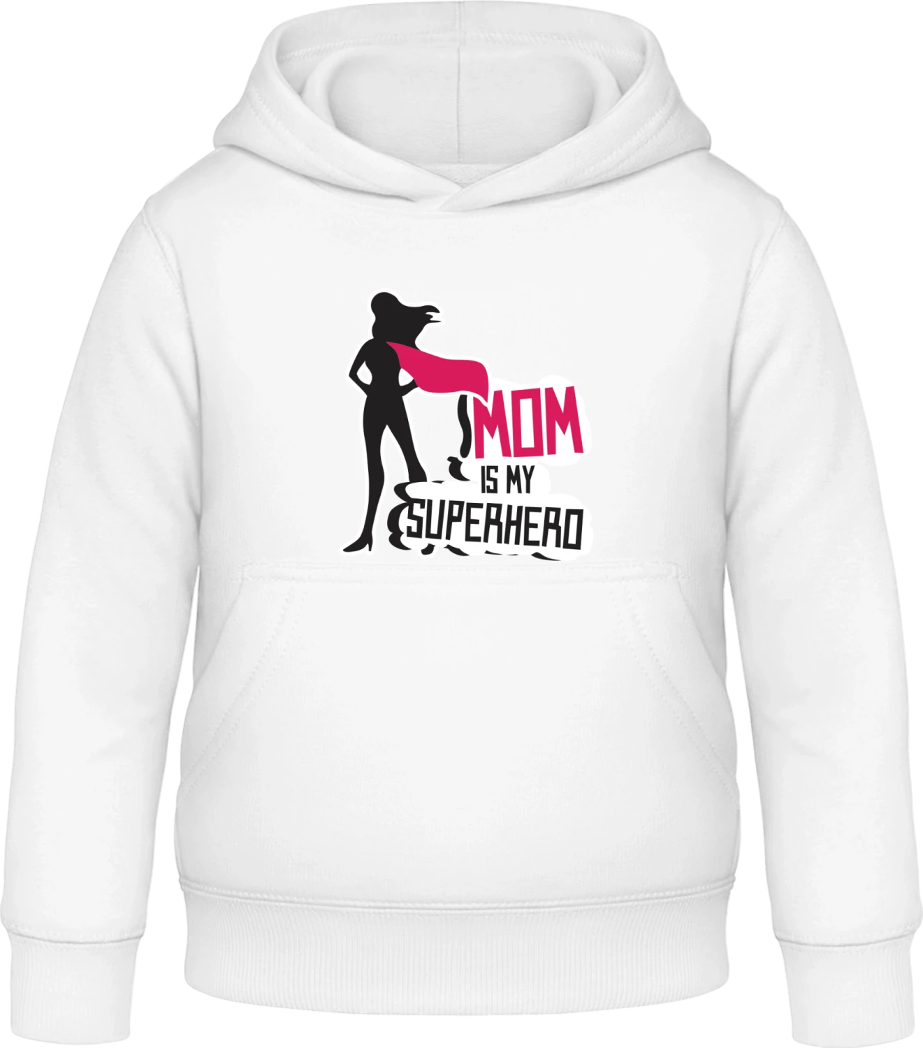 Mom Is My Superhero - Arctic white Awdis Hoodie Kids - Front