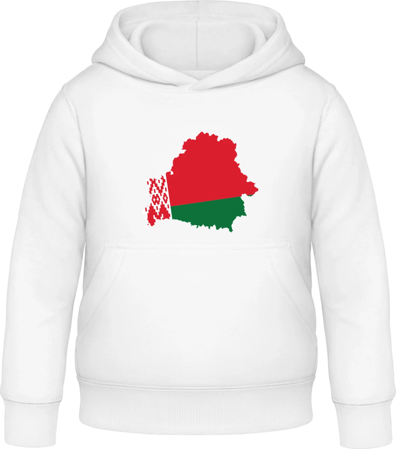 Belarus Map - Arctic white Awdis Hoodie Kids - Front