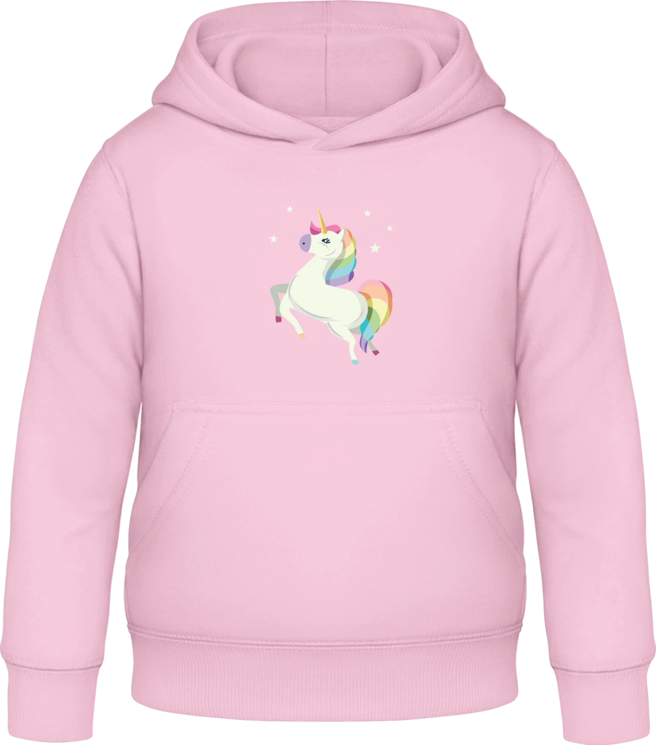 Unicorn With Stars - Baby pink Awdis Hoodie Kids - Front