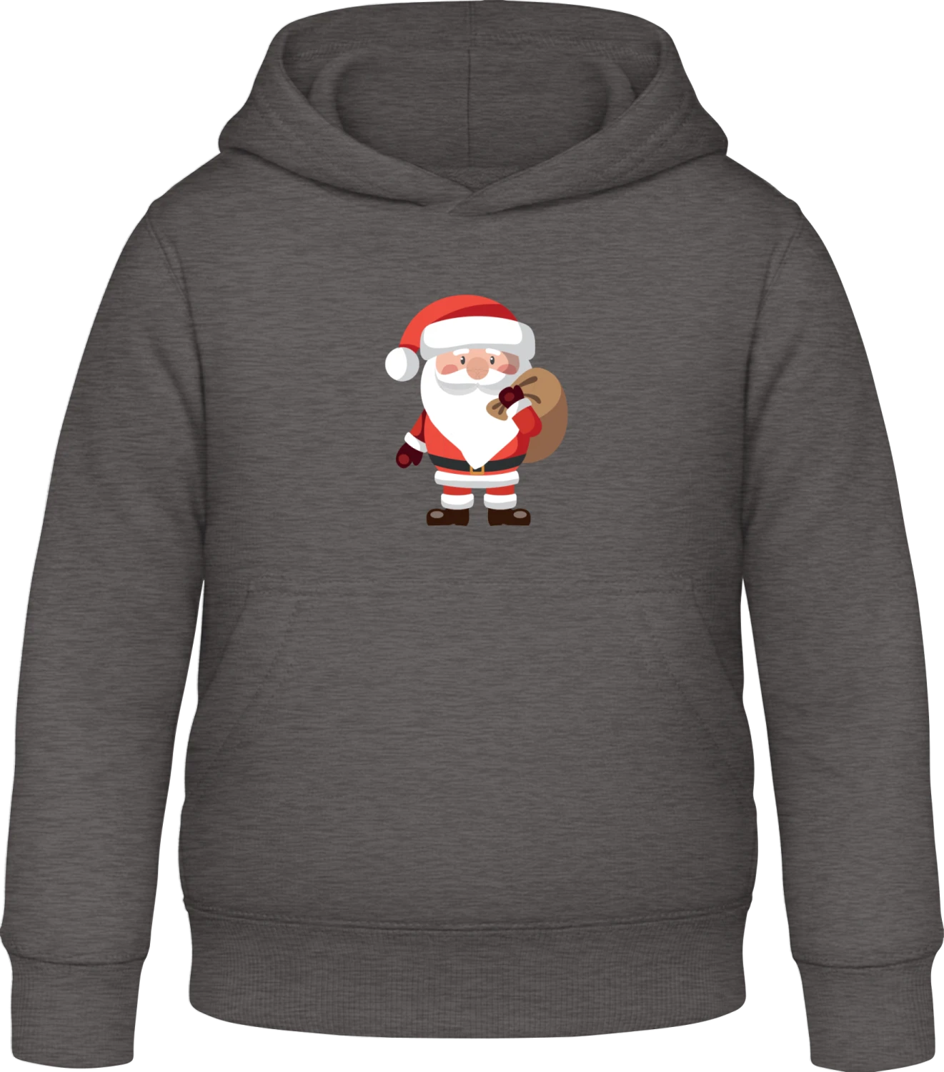 Santa Claus At Work - Charcoal Awdis Hoodie Kids - Front