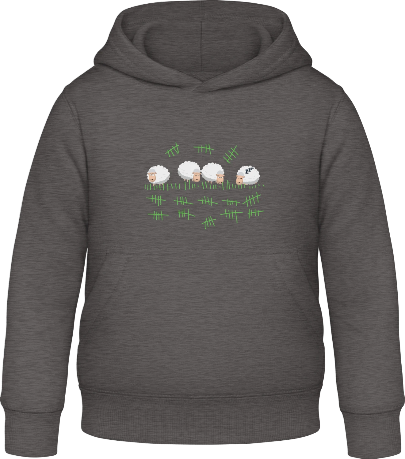 Counting Sheeps - Charcoal Awdis Hoodie Kids - Front