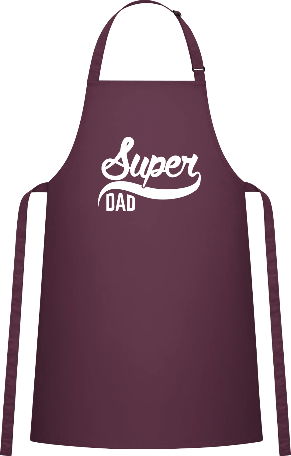 Super Dad Retro - Aubergine Cotton Bib Apron - Front