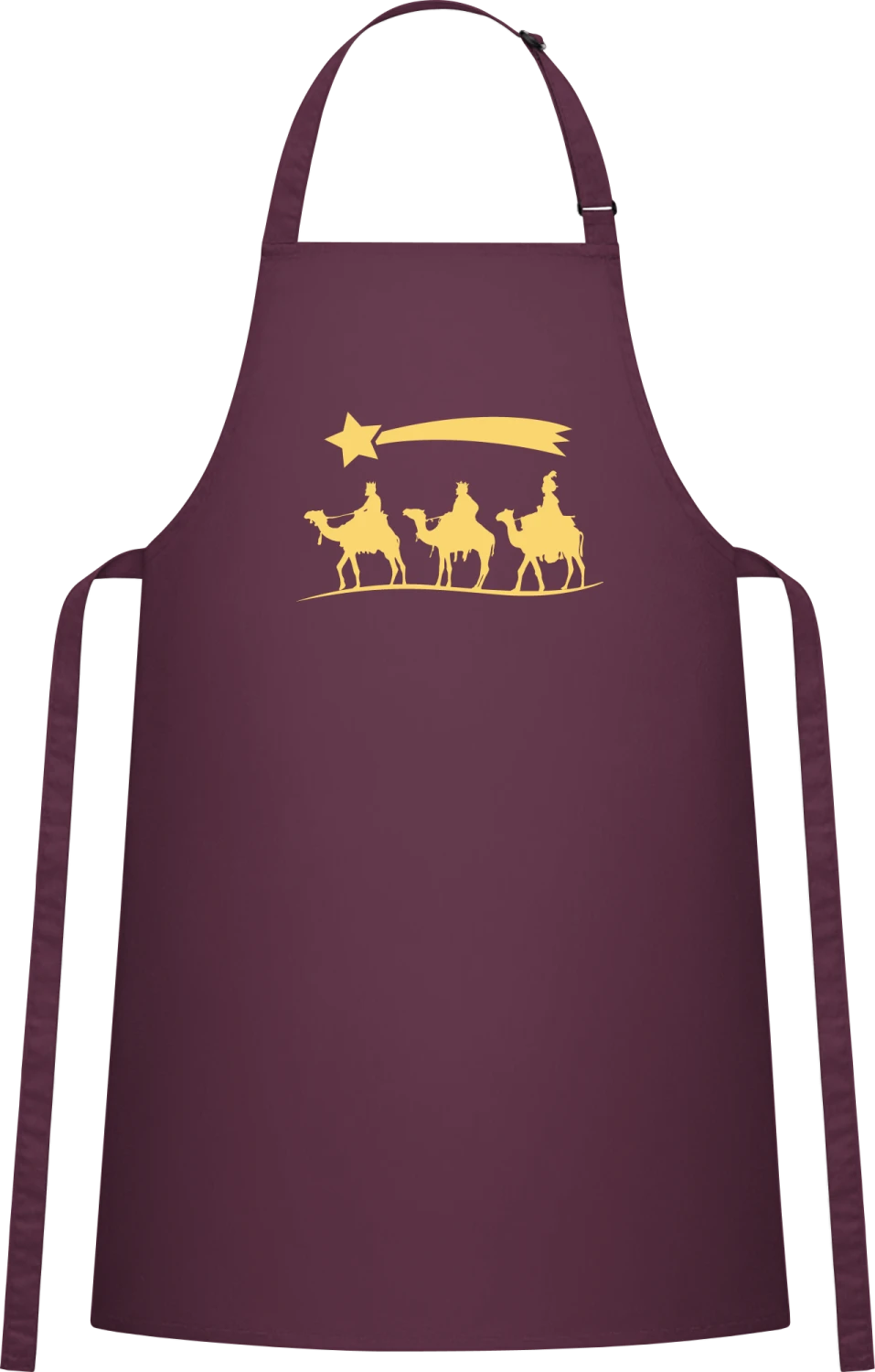 Magic Kings Star - Aubergine Cotton Bib Apron - Front