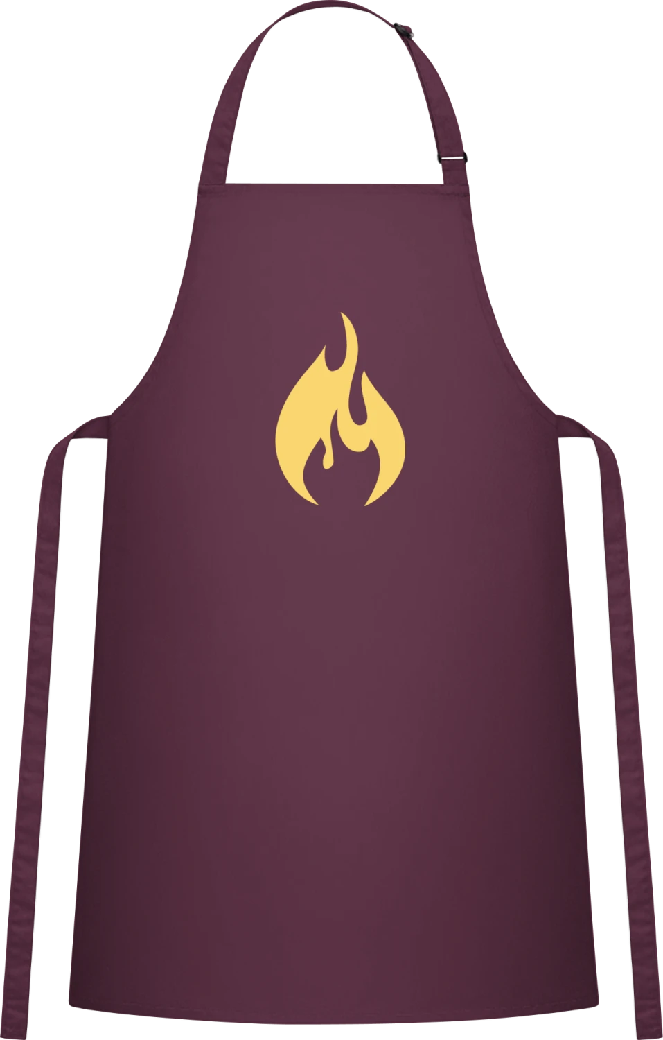 Fire Flame - Aubergine Cotton Bib Apron - Front