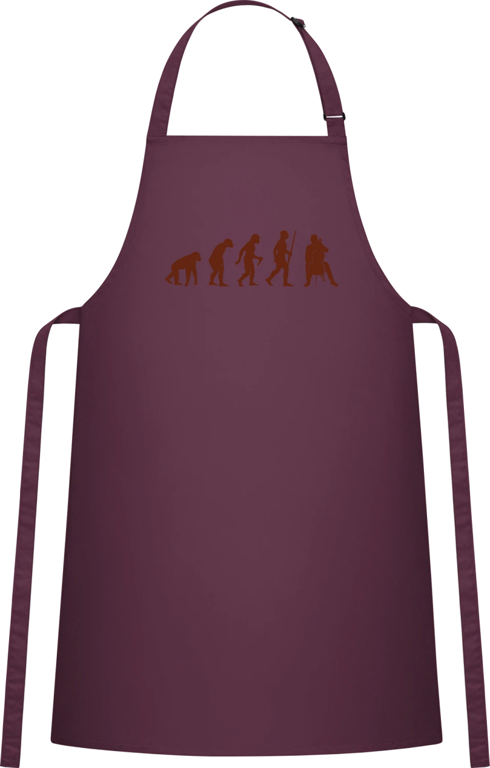 Cellist Evolution - Aubergine Cotton Bib Apron - Front