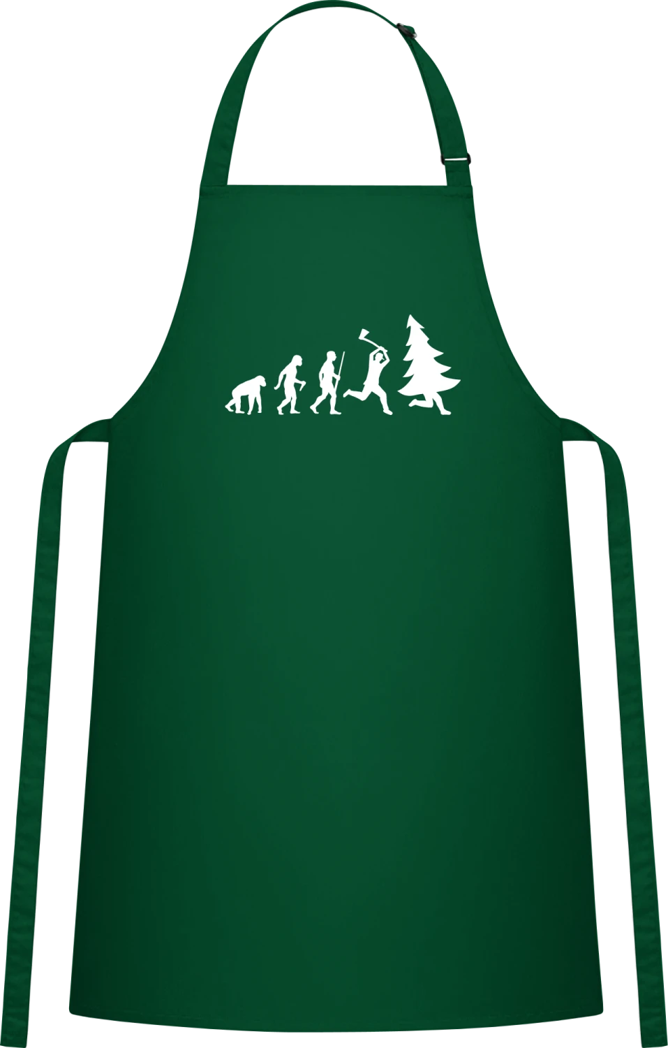 Christmas Tree Hunter Evolution - Bottle Cotton Bib Apron - Front