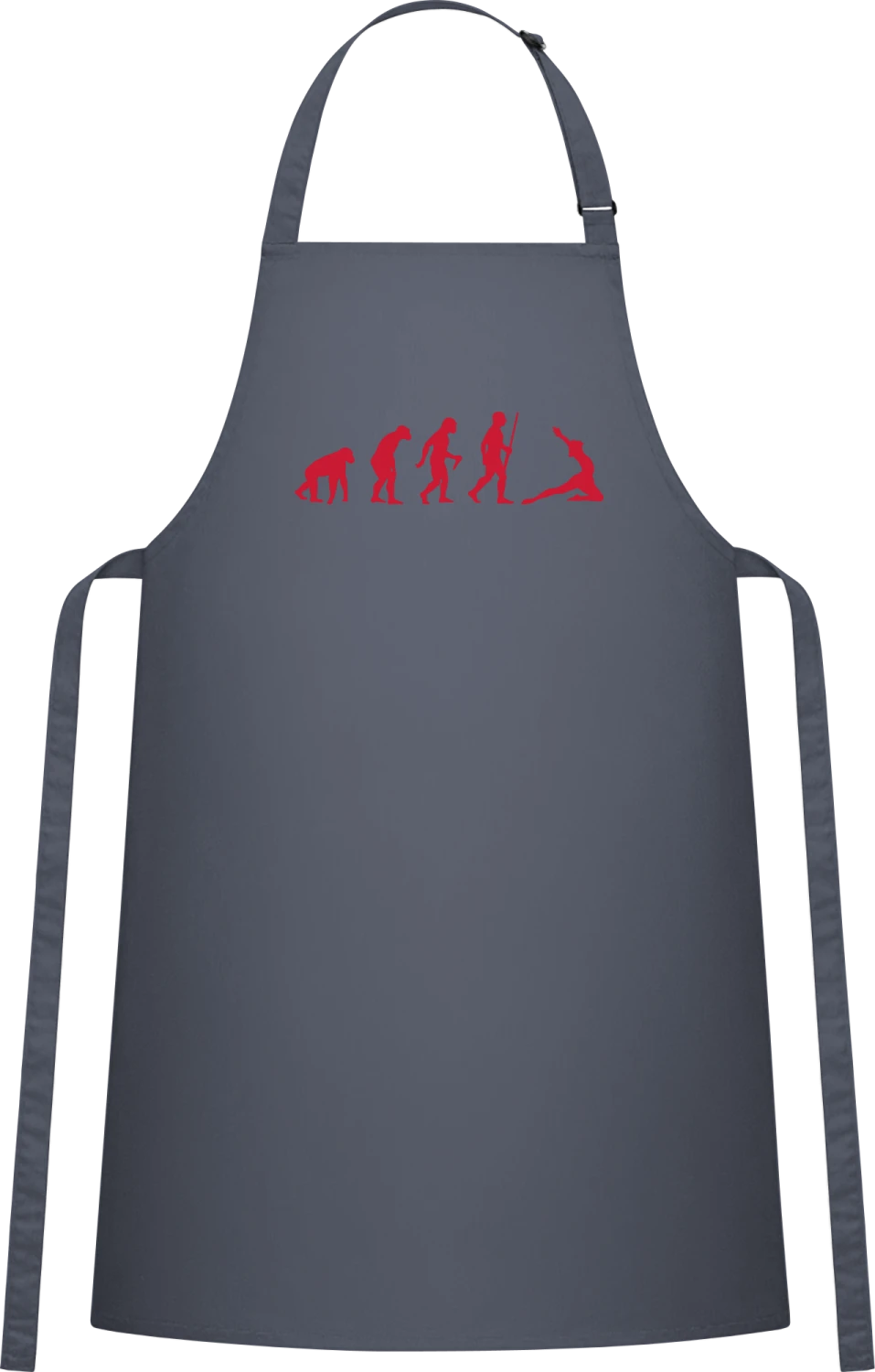 Gymnastics Dancer Evolution - Dark Grey Cotton Bib Apron - Front