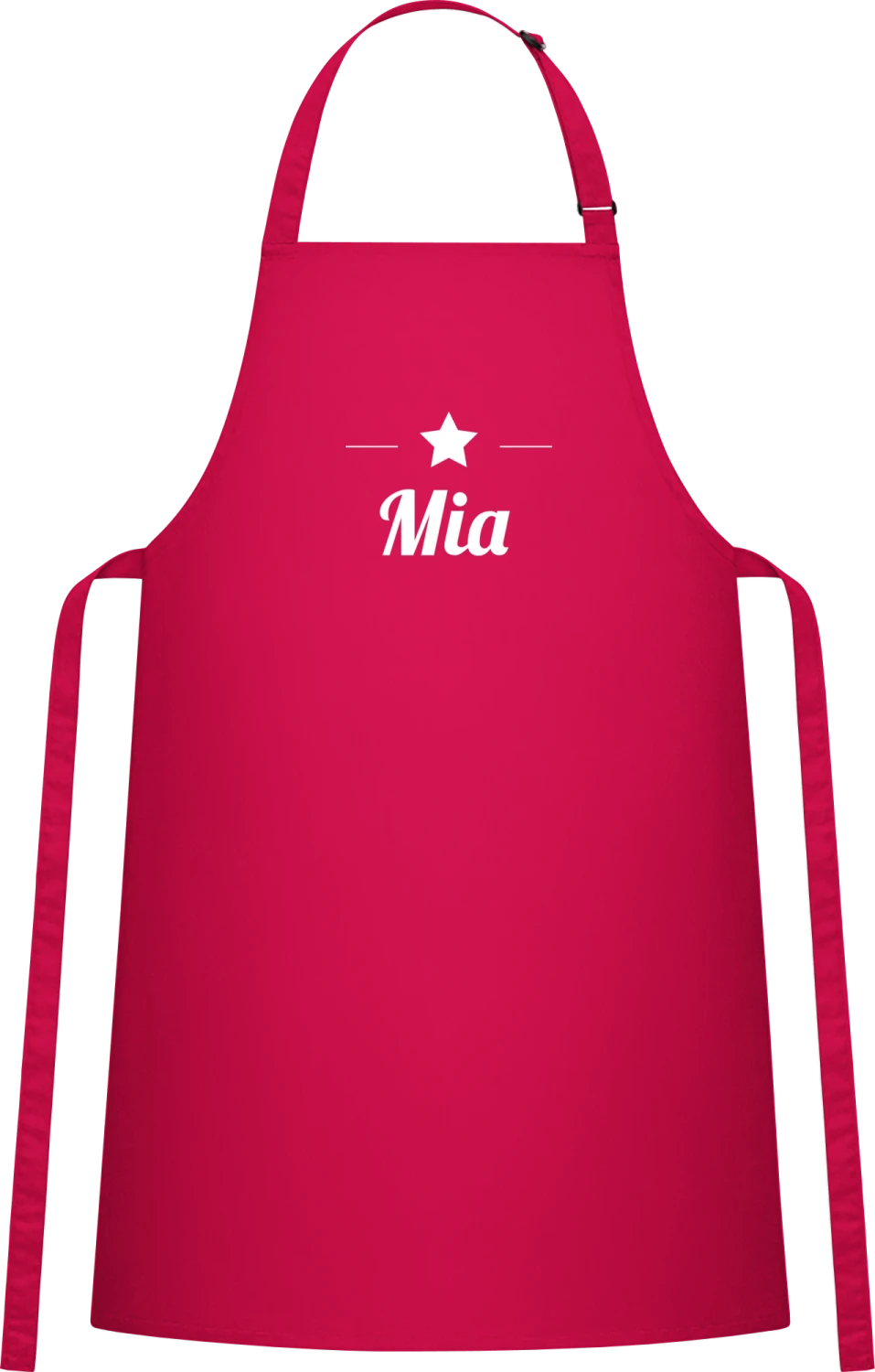 Mia Star - Hot Pink Cotton Bib Apron - Front