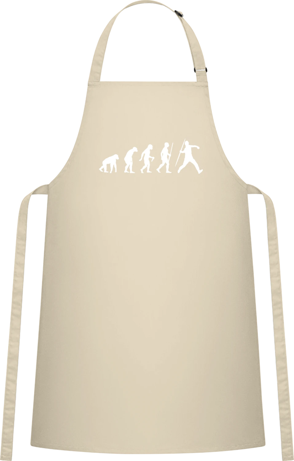 Javelin Throw Evolution - Natural Cotton Bib Apron - Front