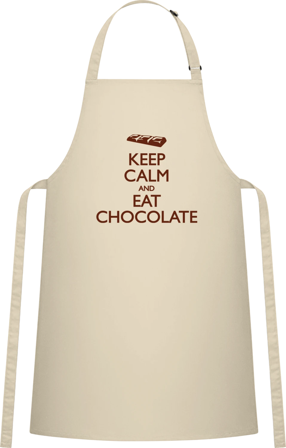 Keep calm and eat Chocolate - Natural Cotton Bib Apron - Front