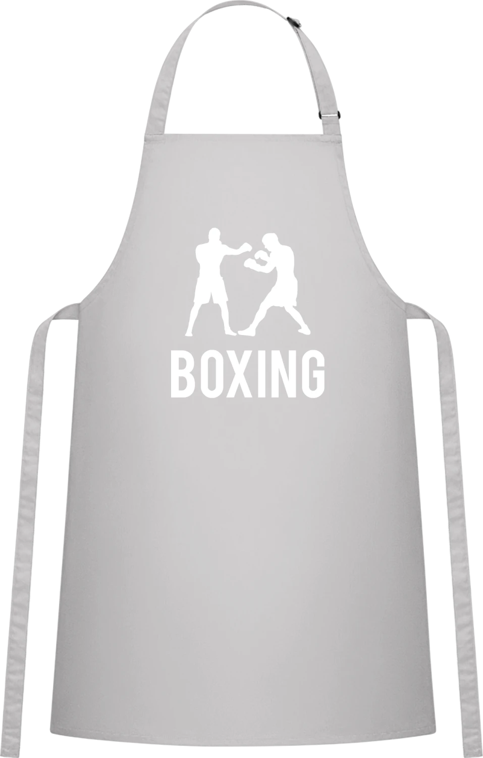 Boxing - Silver Cotton Bib Apron - Front