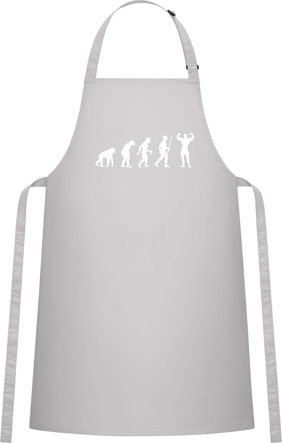 Body Building - Silver Cotton Bib Apron - Front