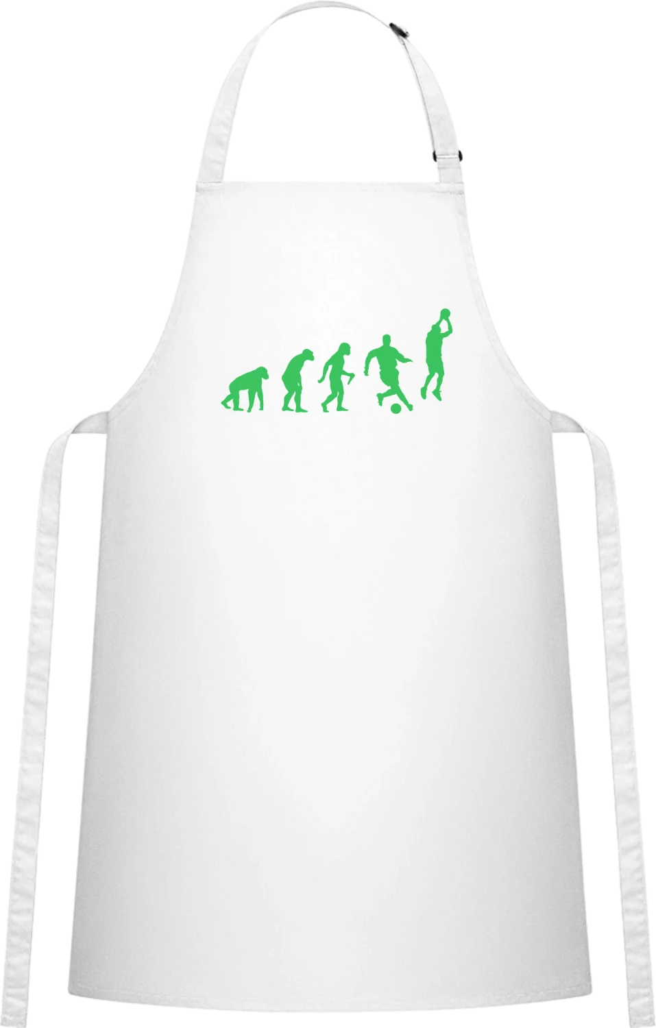 Evolution Of Sport - White Cotton Bib Apron - Front