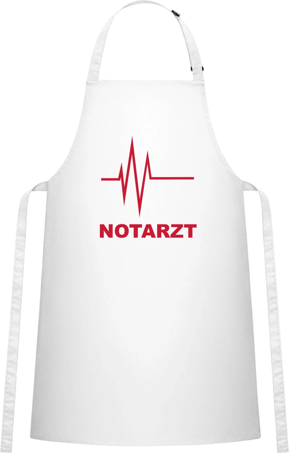 Notarzt Herzschlag - White Cotton Bib Apron - Front