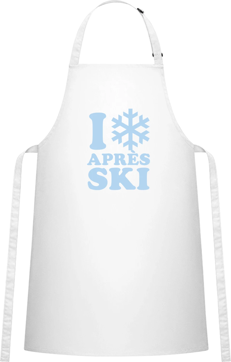 I Love Après Ski - White Cotton Bib Apron - Front