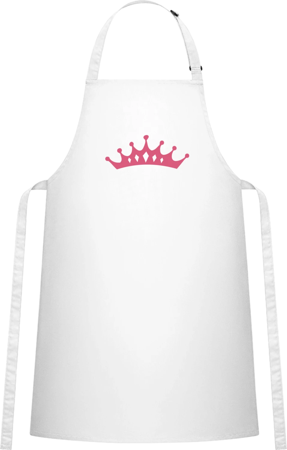 Crown Queen Princess - White Cotton Bib Apron - Front