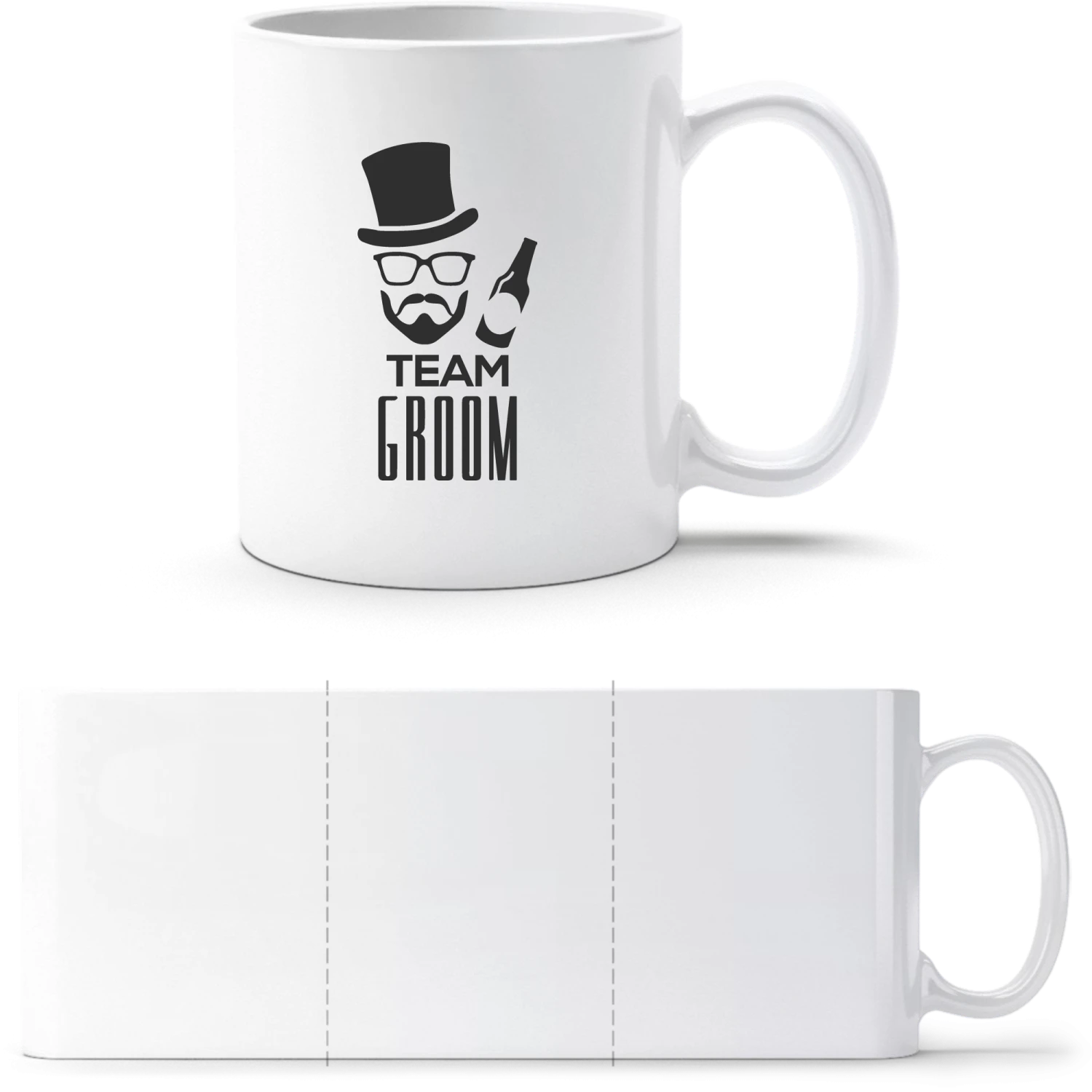 Team Groom Hipster - White White mug - front