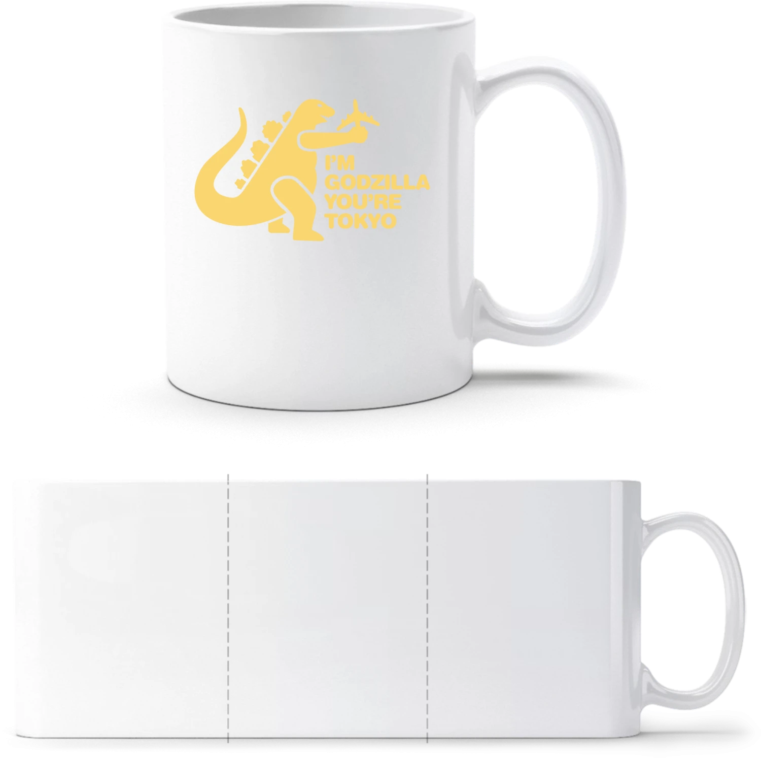 Godzilla - White White mug - front