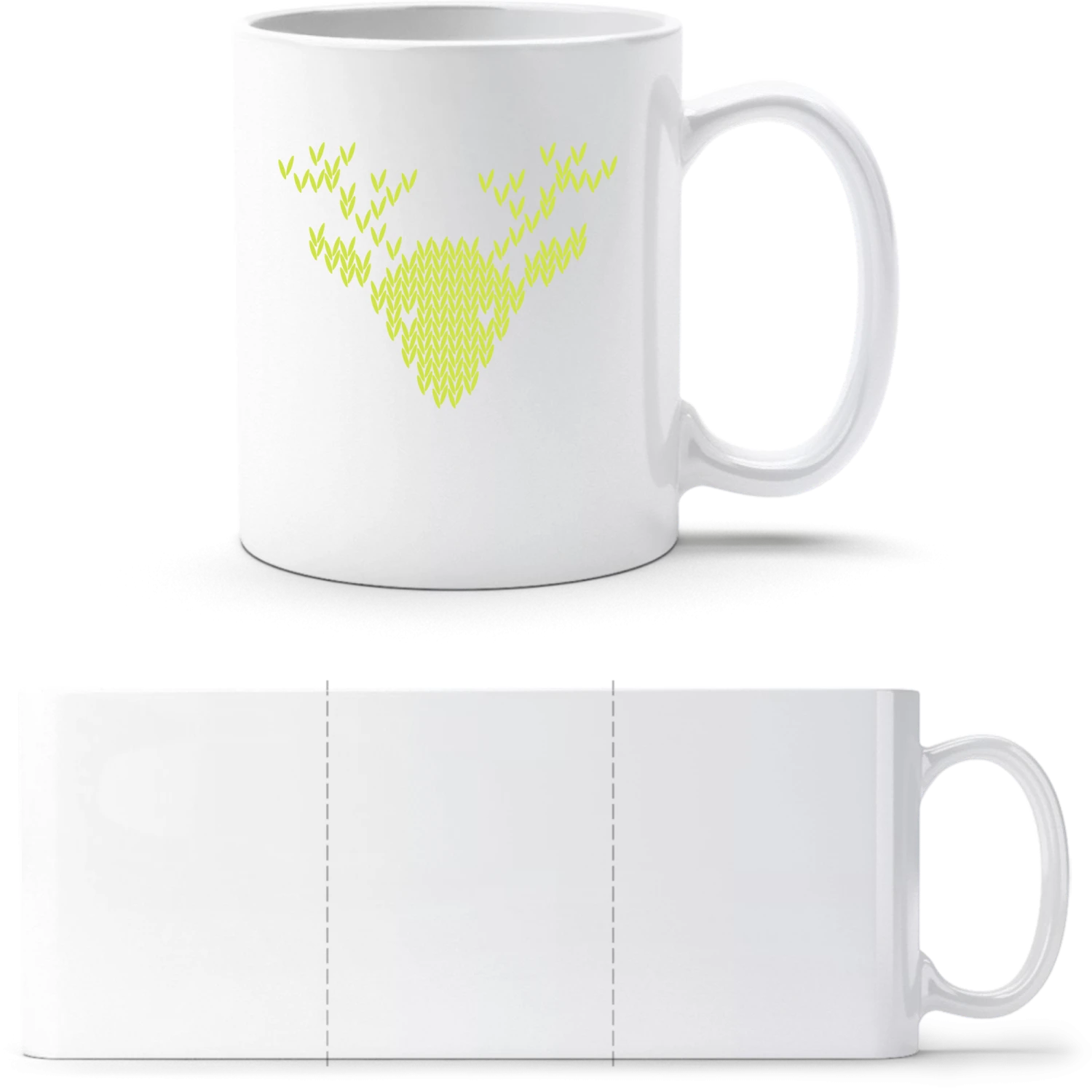 Deer Knit - White White mug - front