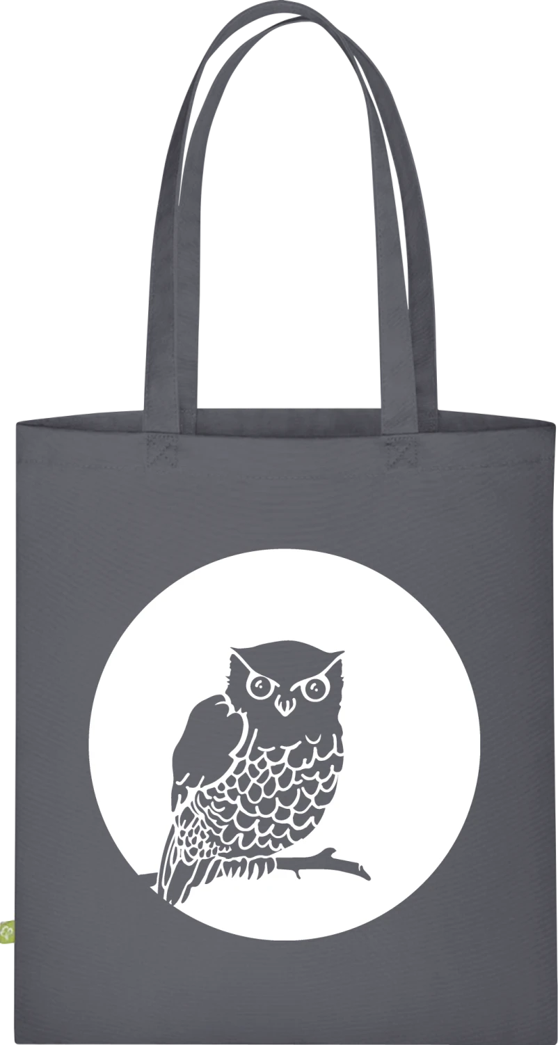 Owl and Moon - Graphite Grey Organic Bag for Life - Front