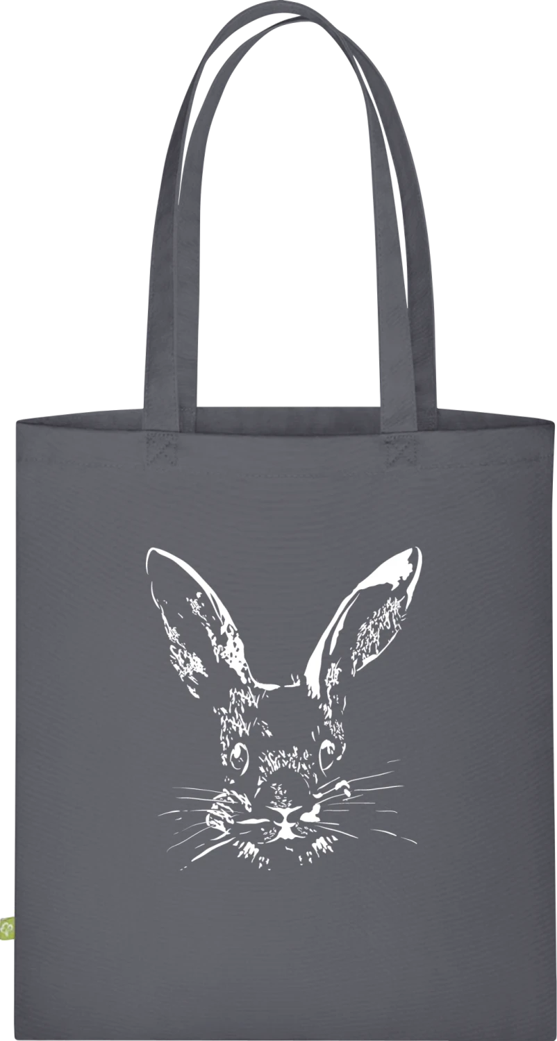 Rabbit Face - Graphite Grey Organic Bag for Life - Front