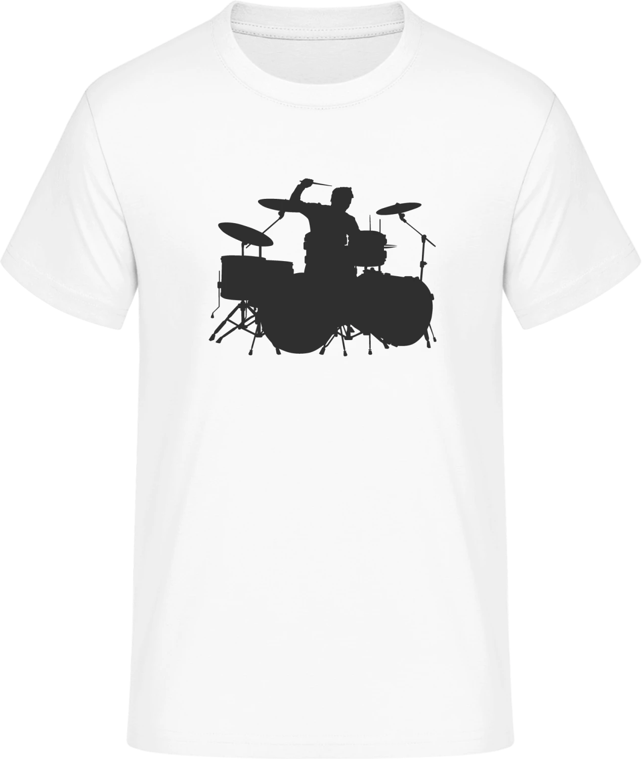 Drummer Silhouette - Front_Weiß
