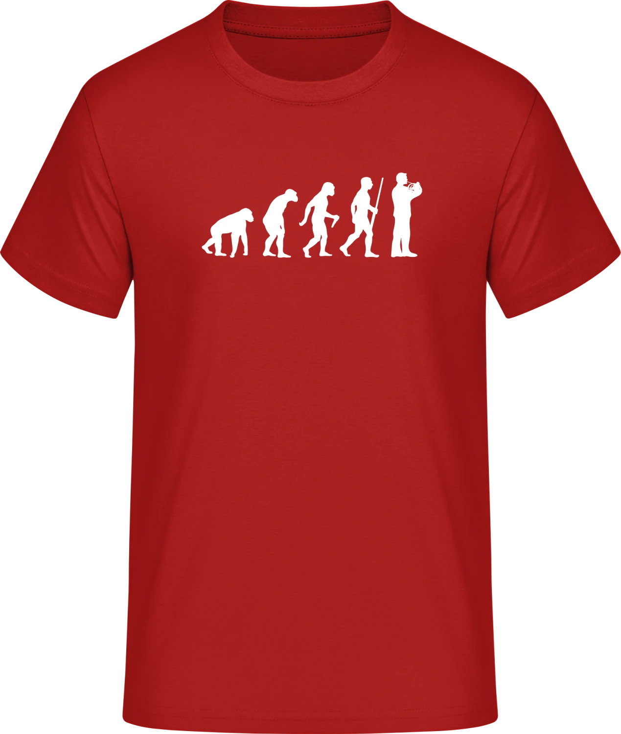 French Horn Player Evolution - Red #E190 T-Shirt - Front