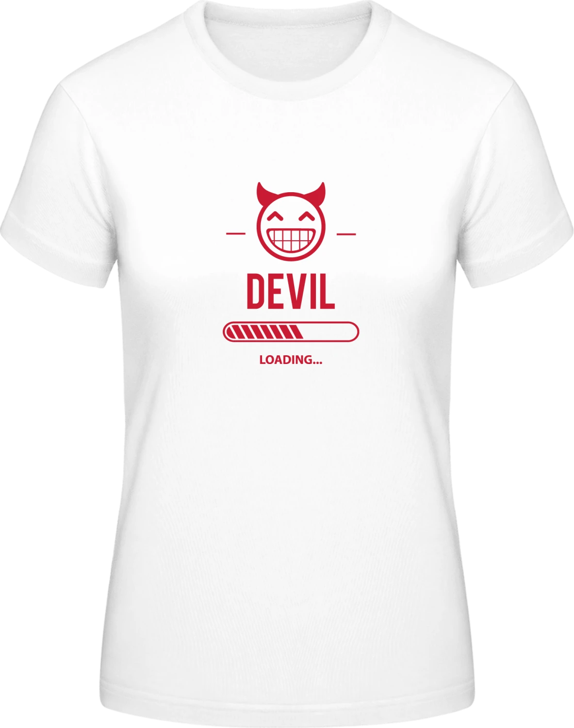 Devil Loading - White #E190 women T-Shirt - Front