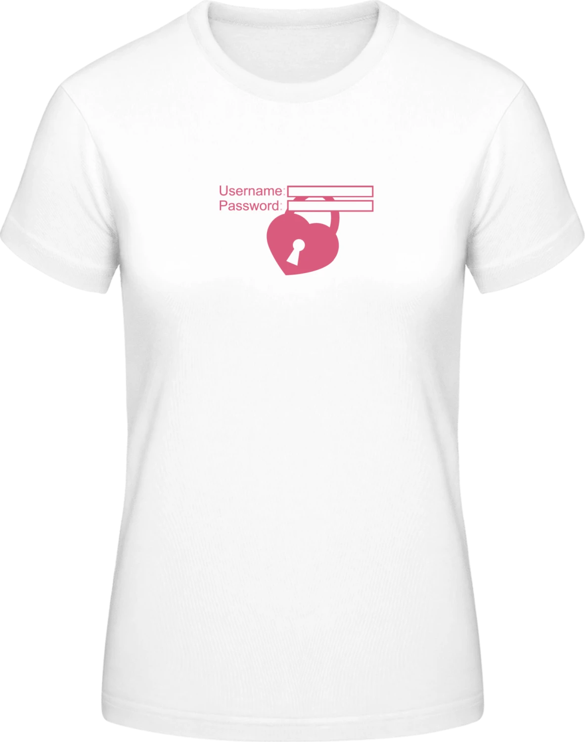 Love Password - White #E190 women T-Shirt - Front